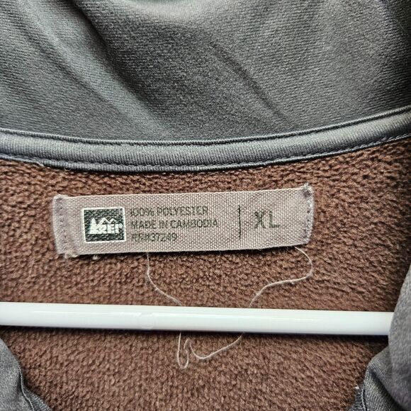 REI Co-op Sweater Mens Size XL Brown Fleece 1/4 Zip Pullover - Picture 5 of 10